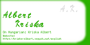 albert kriska business card